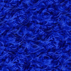 This deep blue textured cotton fabric features wispy navy blue/black strokes 