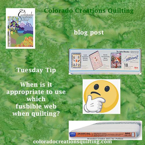 Tuesday Tip: When Is It Appropriate To Use Which Fusible Web In Quilts?