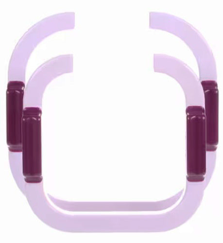 2 purple semi-circle quilting guides used for free motion quilting
