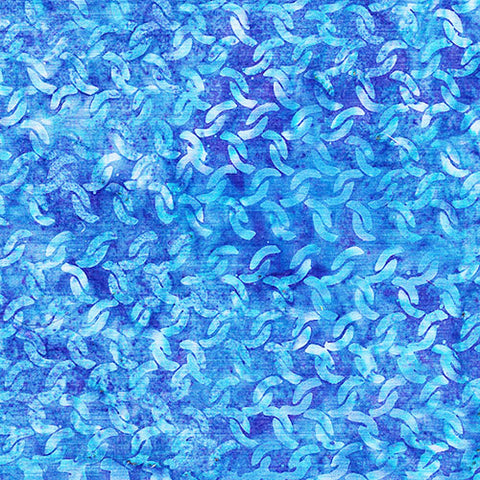 This blue tonal fabric features interlocking chain by Island Batiks. Available at Colorado Creations Quilting