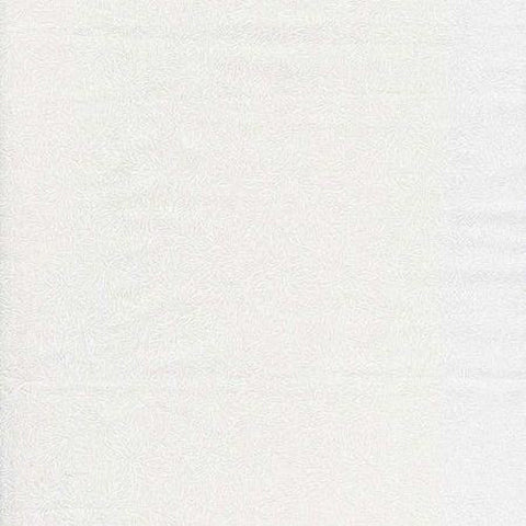 This fabric features small white leaves on a white background. 