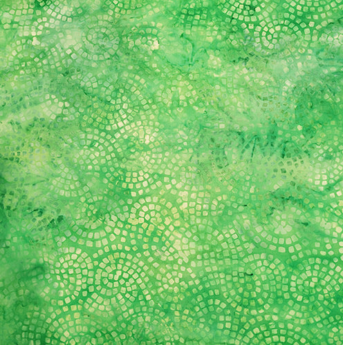 This batik features green squares on green. Available at Colorado Creations Quilting