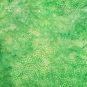 This batik features green squares on green. Available at Colorado Creations Quilting