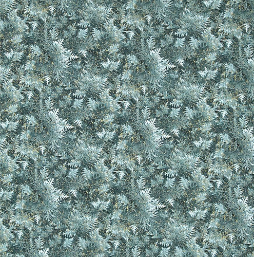 Metallic Green Evergreen Boughs Cotton Fabric by Benartex. Available at Colorado Creations Quilting