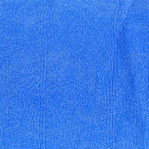 This royal blue tonal cotton fabric has a faint paisley pattern.