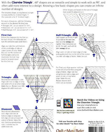 Used Clear View 60 Degree Acrylic Triangle Ruler