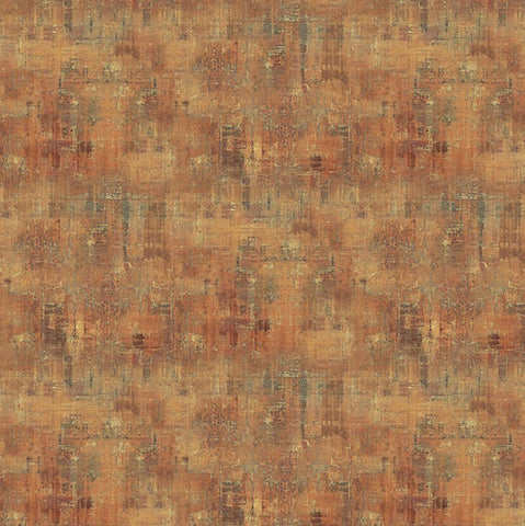 This digitally printed cotton fabric features rust texture