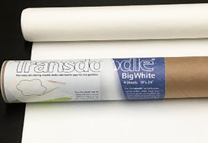 Transdoodle is the non-waxy, non-staining, reusable, chalky-like transfer pape