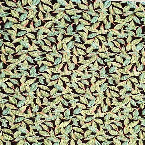 Green Leaves on Black Cotton Fabric available at Colorado Creations Quilting