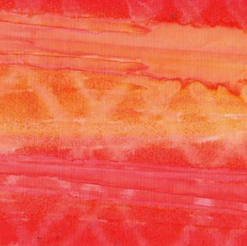 Striated (striped) Orange Batik Cotton Fabric 