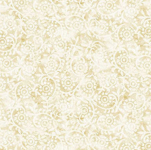This cream tonal cotton fabric features nautilus  shell images