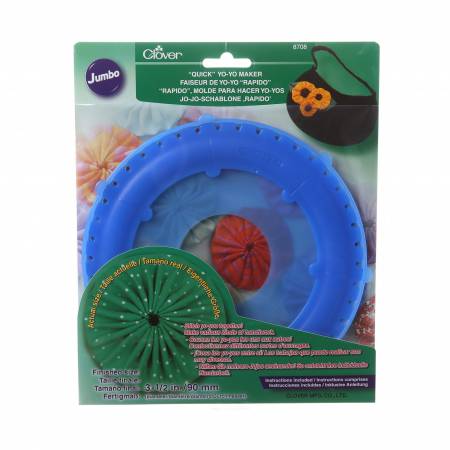 A blue circle fabric yoyo maker for crafting 