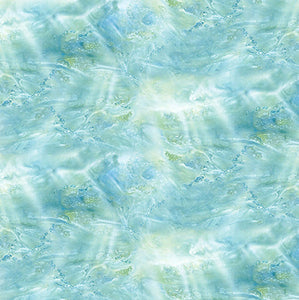 Aqua Iridescent Water Cotton Fabric
