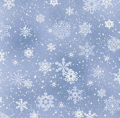 Snowflakes on Blue by Elizabeth's Studio – Colorado Creations Quilting