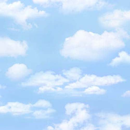 light blue sky with large puffy clouds cotton fabric available at Colorado Creations Quilting