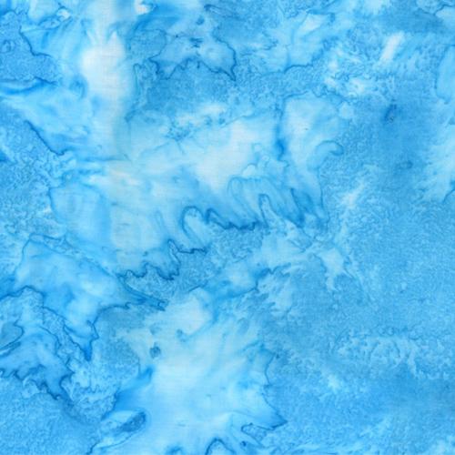 Mottled Azure Blue  Batik Cotton Fabric available at Colorado Creations Quilting