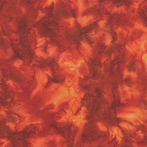 Mottled Paprika Orange Batik Cotton Fabric available at Colorado Creations Quilting