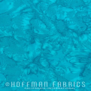 Mottled turquoise blue Batik Cotton Fabric available at Colorado Creations Quilting