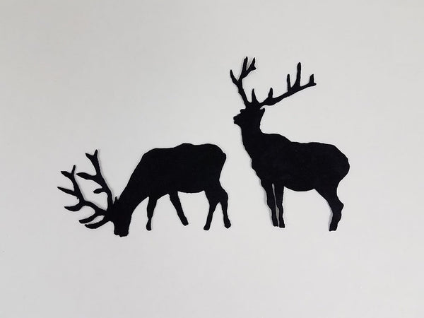  laser cut paif of elk on black fabric available at Colorado Creations Quilting