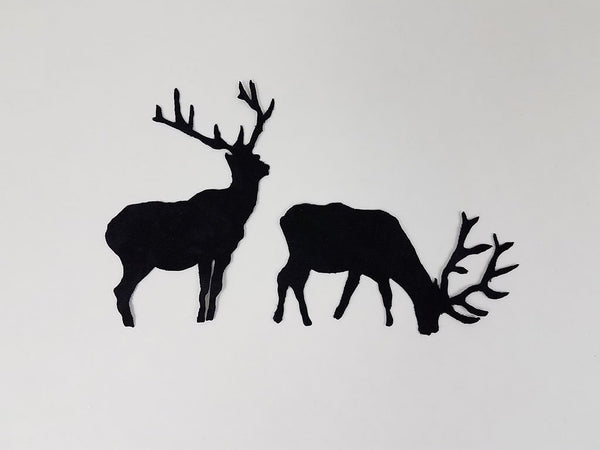  laser cut paif of elk on black fabric available at Colorado Creations Quilting