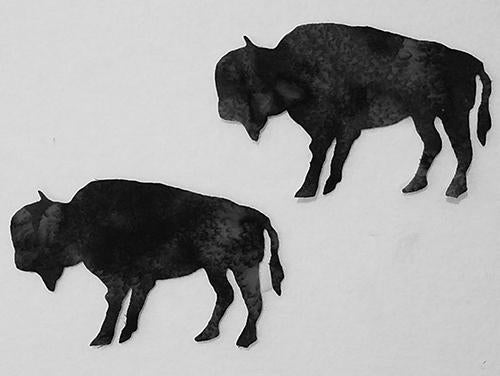  laser cut paif of bisonon black fabric available at Colorado Creations Quilting