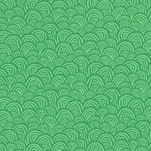 Green Sea Waves Cotton Fabric
