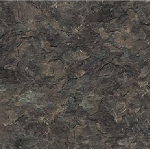 This cotton fabric features textured dark gray rock with black crevices.