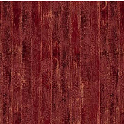 Red Barn wood cotton fabric