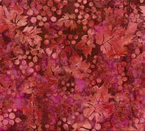 This cotton fabric in red features grapes and leaves available at Colorado Creations Quilting