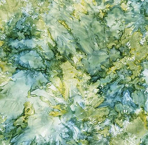 Mottled gray mixed with green batik cotton fabric. Available at Colorado Creations Quilting