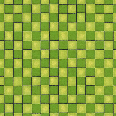 checkerboard fabric in shades of green