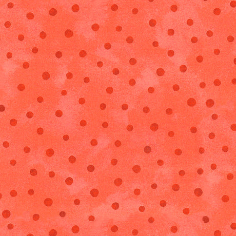 Orange Polka dot cotton fabric 