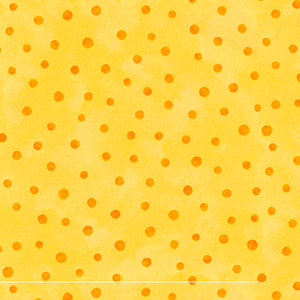 Orange Polka Dot on Yellow Cotton Fabric