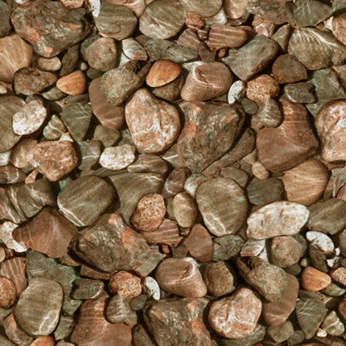 Packed brown rocks cotton fabric available at Colorado Creations Quilting