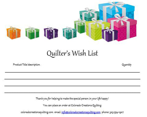 Quilter's Wish List