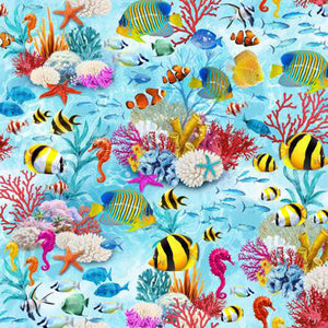 Packed Realistic-colored Seashells Cotton Fabric by Timeless Treasures –  Colorado Creations Quilting