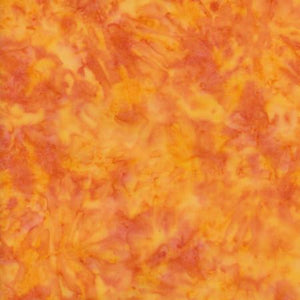 Mottled Sunset Orange Batik Cotton Fabric 