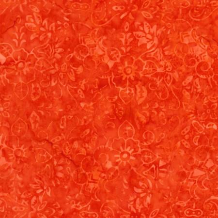 Orange with Redish Purple Batik Fabric by the Yard
