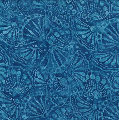 Shells Batik Seashells on Blue Batik Cotton Fabric by Wilmington Prints – Colorado ...
