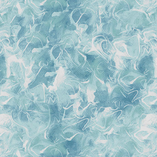 This detailed fabric of light blue ocean water has texture that looks like small bubbles or sea foam.